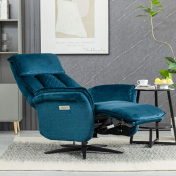 Hermes Swivel Elec Chair Dual Motor – Ocean Blue