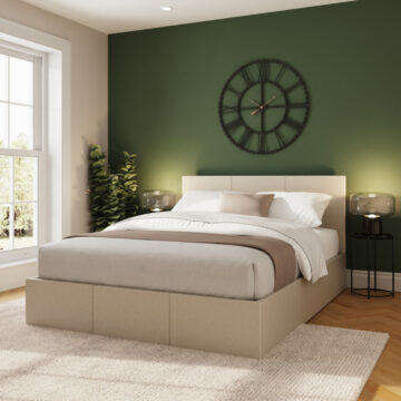 Marikina Cream 4'6 Double Ottoman Bed