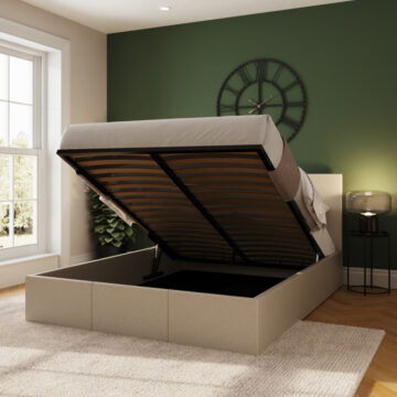 Marikina Cream 4’6 Double Ottoman Bed