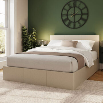Marikina Cream 5' King Size Ottoman Bed