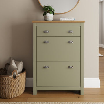 Fife Green 2 Door Shoe Cabinet with Drawer