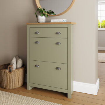 Fife Green 2 Door Shoe Cabinet with Drawer
