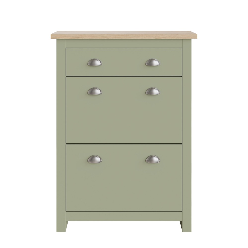 Fife Green 2 Door Shoe Cabinet with Drawer