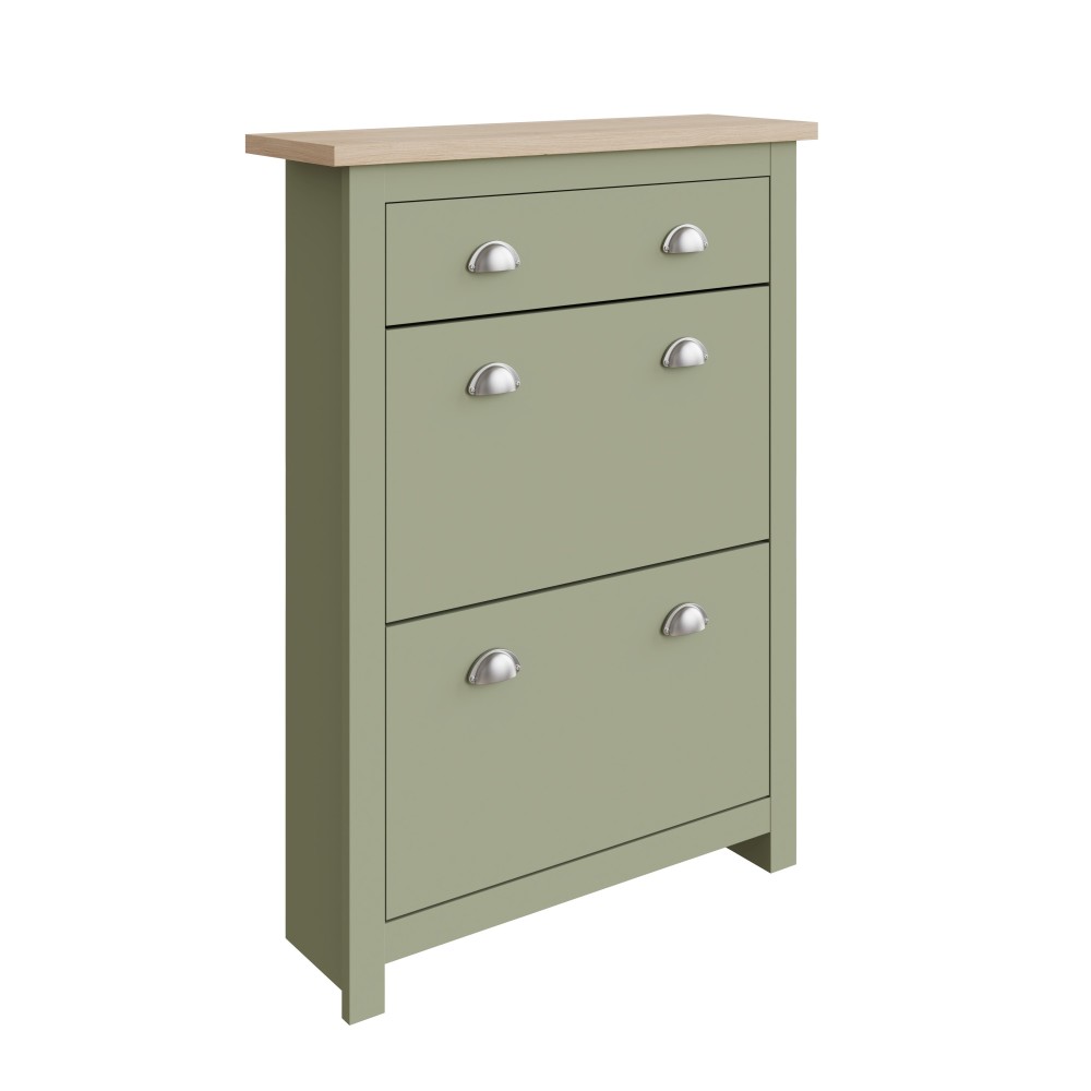 Fife Green 2 Door Shoe Cabinet with Drawer