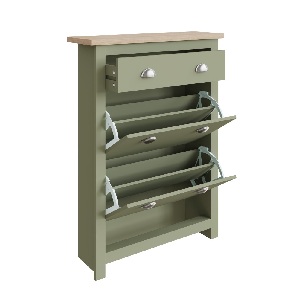 Fife Green 2 Door Shoe Cabinet with Drawer