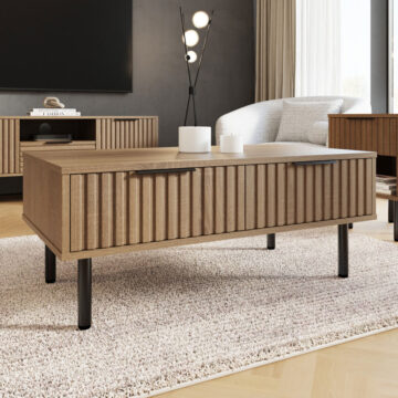 Calista 2 Drawer Coffee Table | Oak Finish