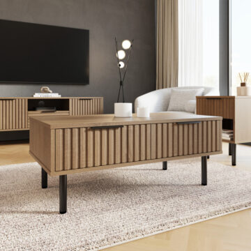 Calista 2 Drawer Coffee Table | Oak Finish