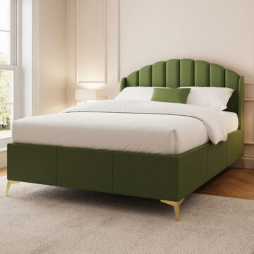 Haikou Green 4'6 Double End Lift Ottoman Storage Bed
