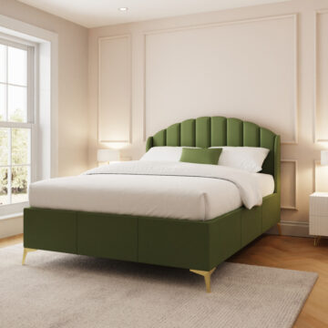 Haikou Green 4'6 Double End Lift Ottoman Storage Bed