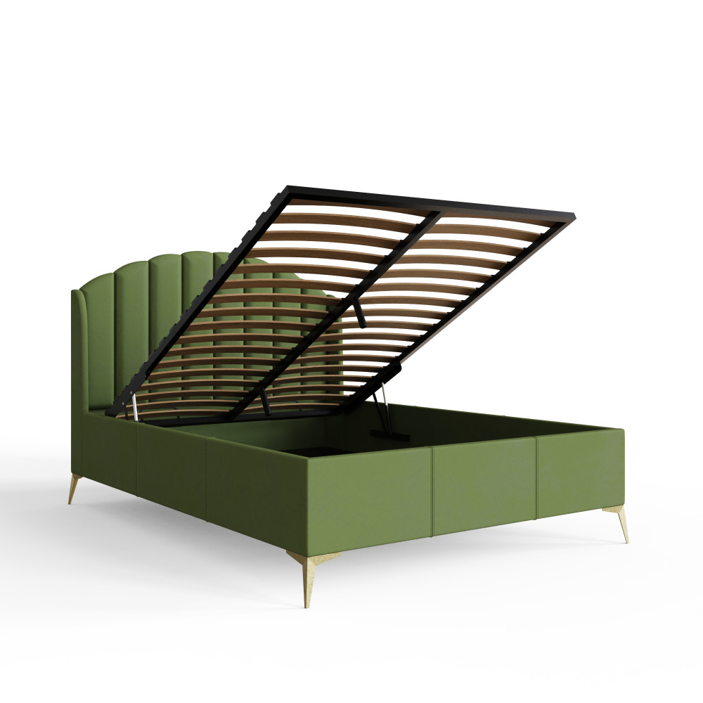 Haikou Green 4'6 Double End Lift Ottoman Storage Bed