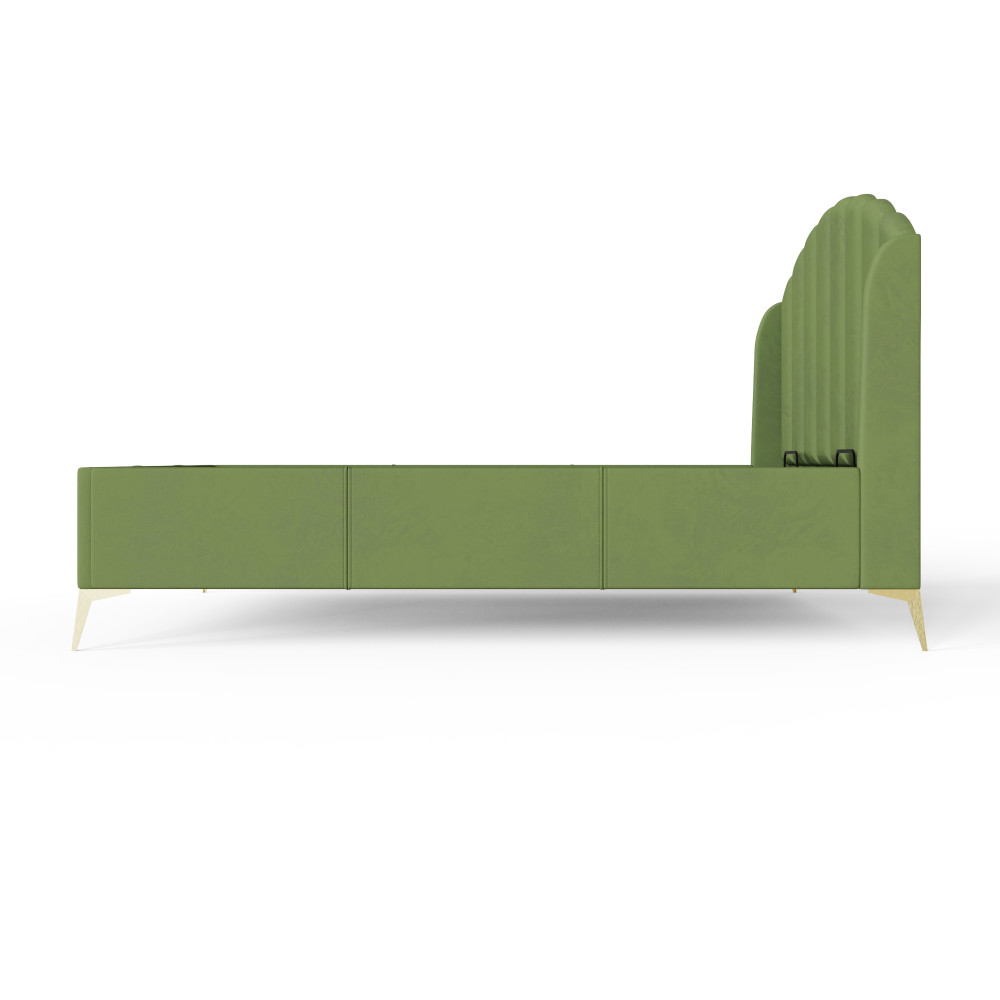 Haikou Green 4'6 Double End Lift Ottoman Storage Bed