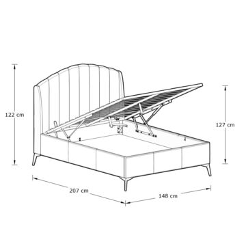 Haikou Green 4’6 Double End Lift Ottoman Storage Bed