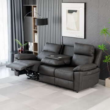 Thor 3 Seater Electric Recliner – Dark Grey | Assembled