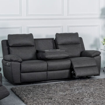 Thor 3 Seater Electric Recliner – Dark Grey | Assembled