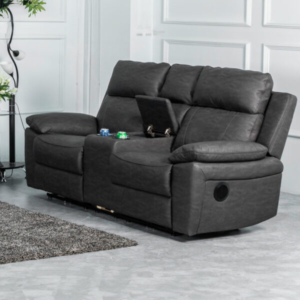 Thor 2 Seater Console +1+1 Suite - Dark Grey | Fully Assembled