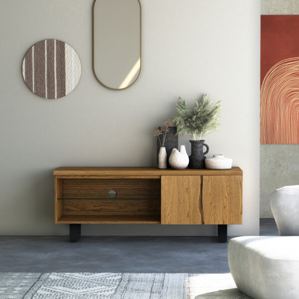 Julianos 130cm Large TV Unit - Oak | Assembly Required