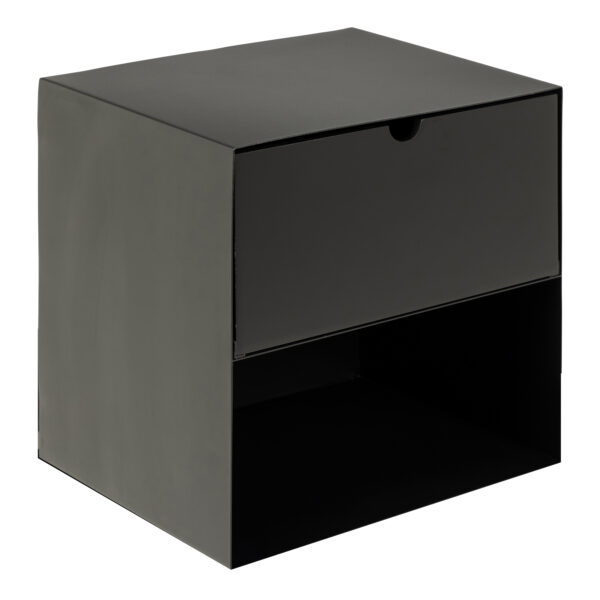 Joliet 1 Drawer Wallmounted Bedside Table in Matt Black | Assembly Required