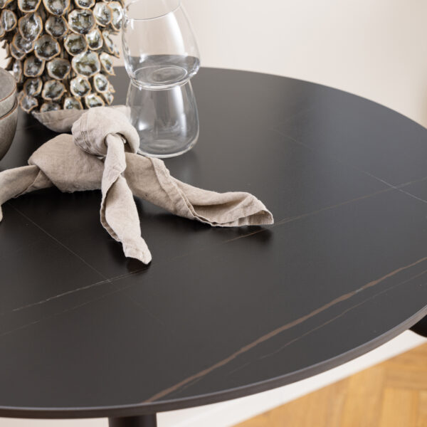 Malta Ceramic Round Bar Table in Matt Black | Assembly Required