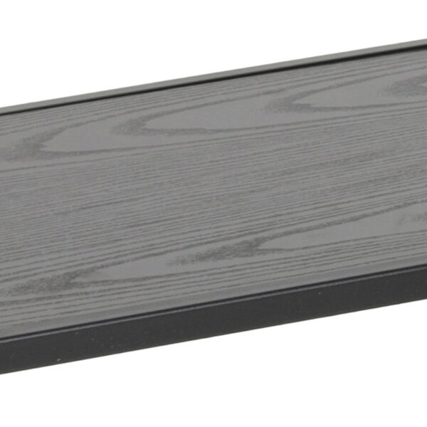 Milford Wide Black Metal Bookcase with 4 Black Oak Shelves | Assembly Required