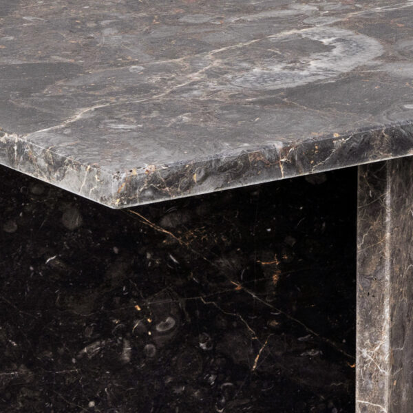 Morgan Coffee Table with Marron Marble Top 90cm | Assembly Required