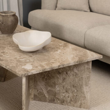 Morgan Brown Marble Rectangular Coffee Table