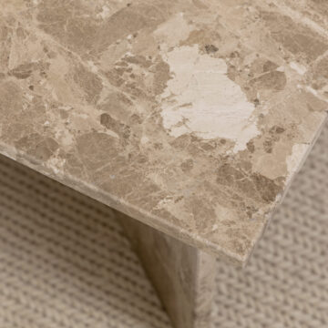 Morgan Brown Marble Rectangular Coffee Table