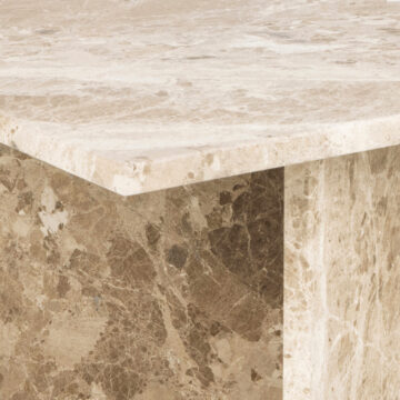 Morgan Brown Marble Rectangular Coffee Table