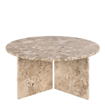 Morgan Round Coffee Table in Brown Marble