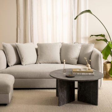 Morgan Round Coffee Table in Marron Marble