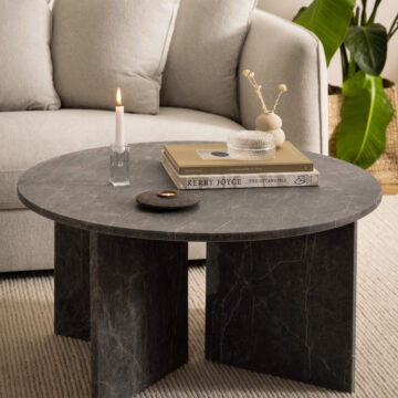 Morgan Round Coffee Table in Marron Marble