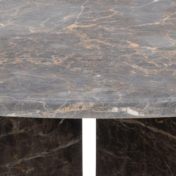 Morgan Round Coffee Table in Marron Marble | Assembly Required