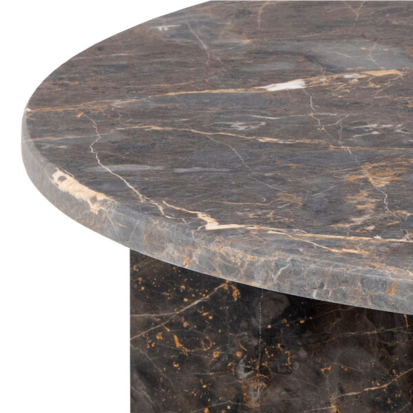 Morgan Round Coffee Table in Marron Marble | Assembly Required