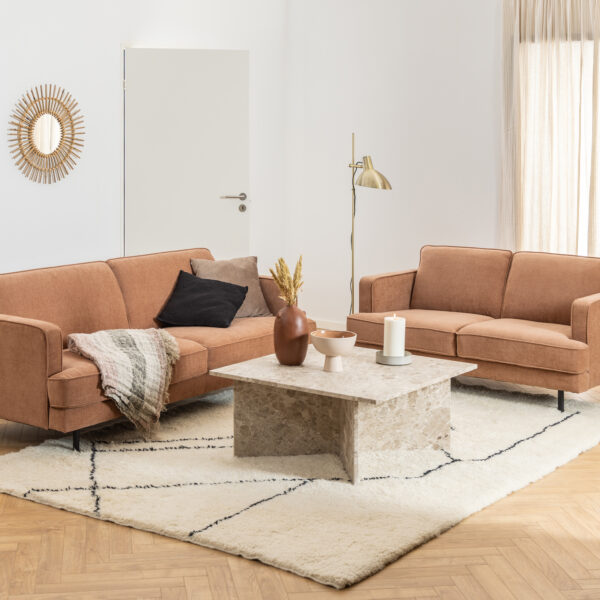 Morgan Square Coffee Table in Brown Marble | Assembly Required