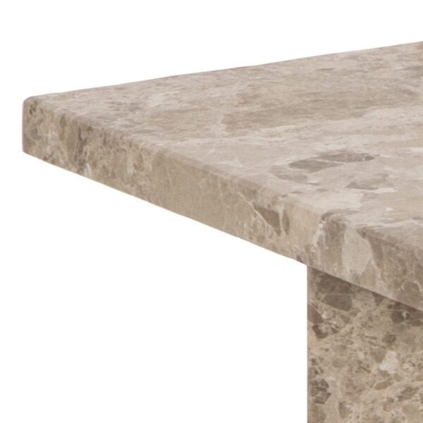 Morgan Square Coffee Table in Brown Marble | Assembly Required