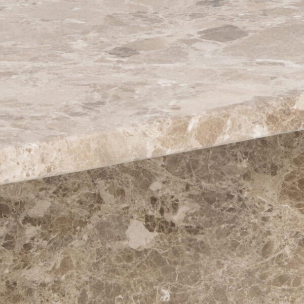 Morgan Square Coffee Table in Brown Marble | Assembly Required