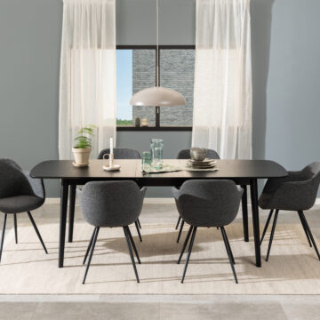 Mount Black Rectangular Dining Table