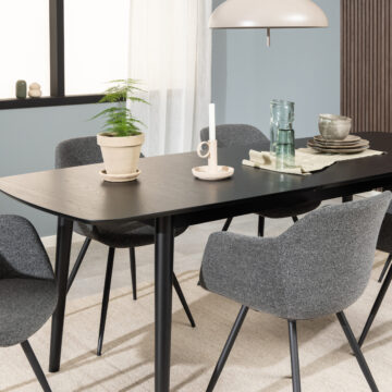 Mount Black Rectangular Dining Table