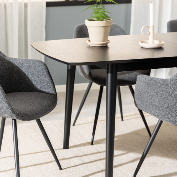 Mount Rectangular Dining Table in Black | Assembly Required