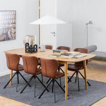 Mount Rectangular Dining Table | Oak Finish