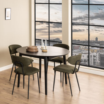 Mount Black Round Dining Table
