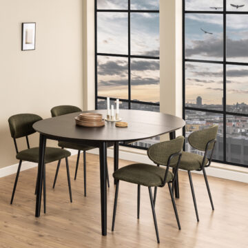 Mount Black Round Dining Table