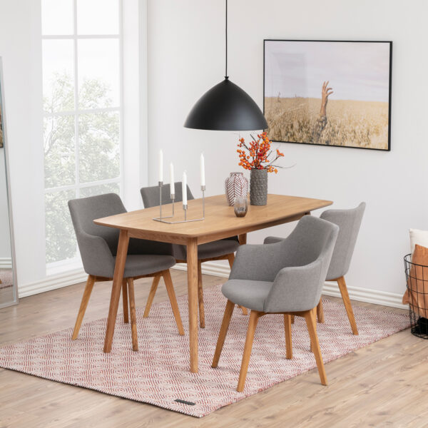 Nagano Rectangular Dining Table in Oak | Assembly Required