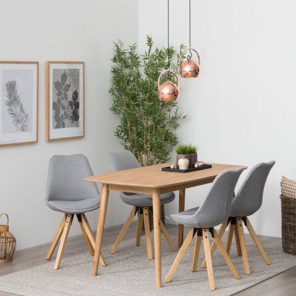 Nagano Rectangular Dining Table in Oak | Assembly Required