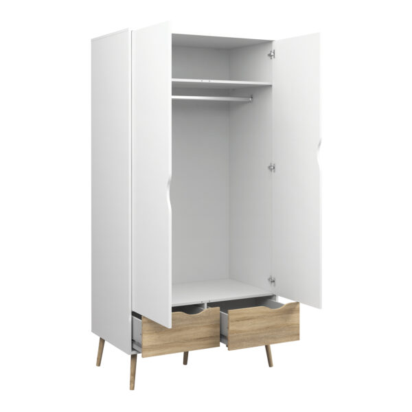 Oslo 3 Piece Bedroom Set White & Oak | Assembly Required