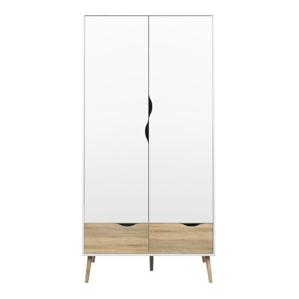 Oslo 4 Piece Bedroom Set White & Oak | Assembly Required