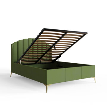 Haikou Green 5′ King Size End Lift Ottoman Storage Bed