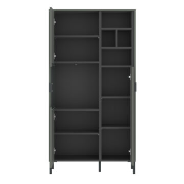 Rivendell 2 Door Display Cabinet in Green/Grey