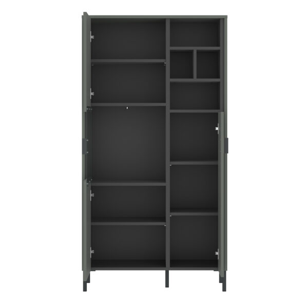 Rivendell 2 Door Display Cabinet in Green/Grey