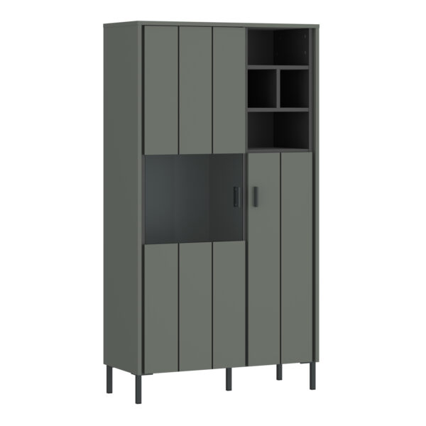 Rivendell 2 Door Display Cabinet in Green/Grey