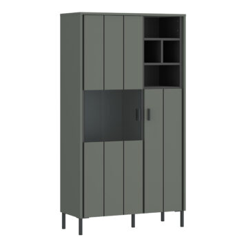 Rivendell 2 Door Display Cabinet in Green/Grey